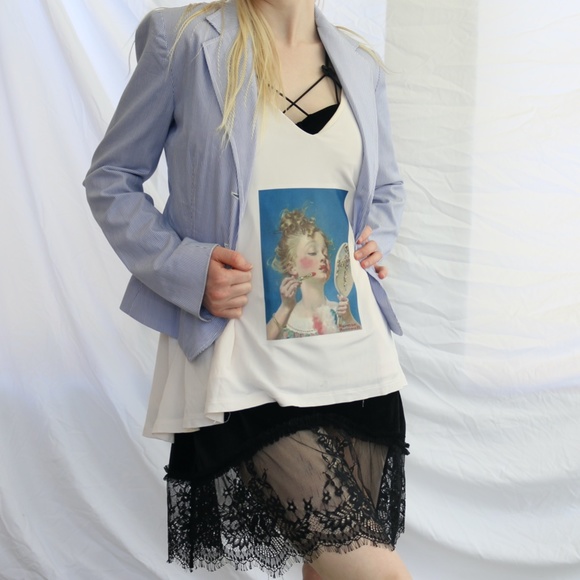 Handmade Norman Rockwell print/graphic on reworked H&M tank, size XL - Picture 4 of 6